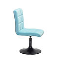 Стілець Augusto BK-Base Оксамит блакитний-1019 на чорній круглої базі з регулюванням висоти, фото 2