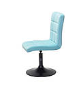 Стілець Augusto BK-Base Оксамит блакитний-1019 на чорній круглої базі з регулюванням висоти, фото 4