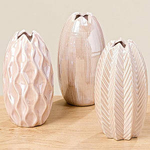 Ваза Тріплі рожева кераміка h17см Гранд Презент 1009495