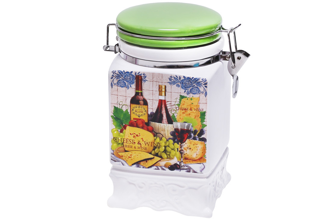 Банка керамічна на затяжці Cheese&Wine, 1040мл, фото 1