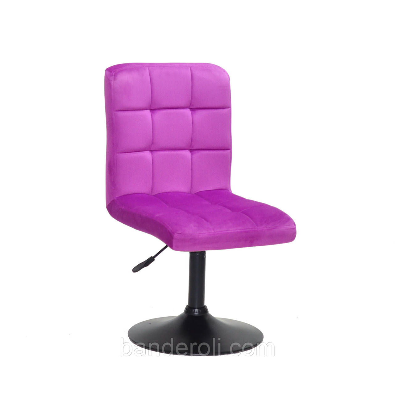 Стілець Augusto BK-Base Оксамит бузок В-1022 на чорній круглої базі з регулюванням висоти, фото 1