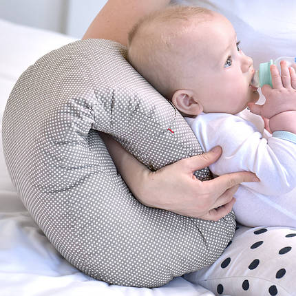 Подушка для годування Mini ТМ PAPAELLA 30х28х30 см сіра, фото 1