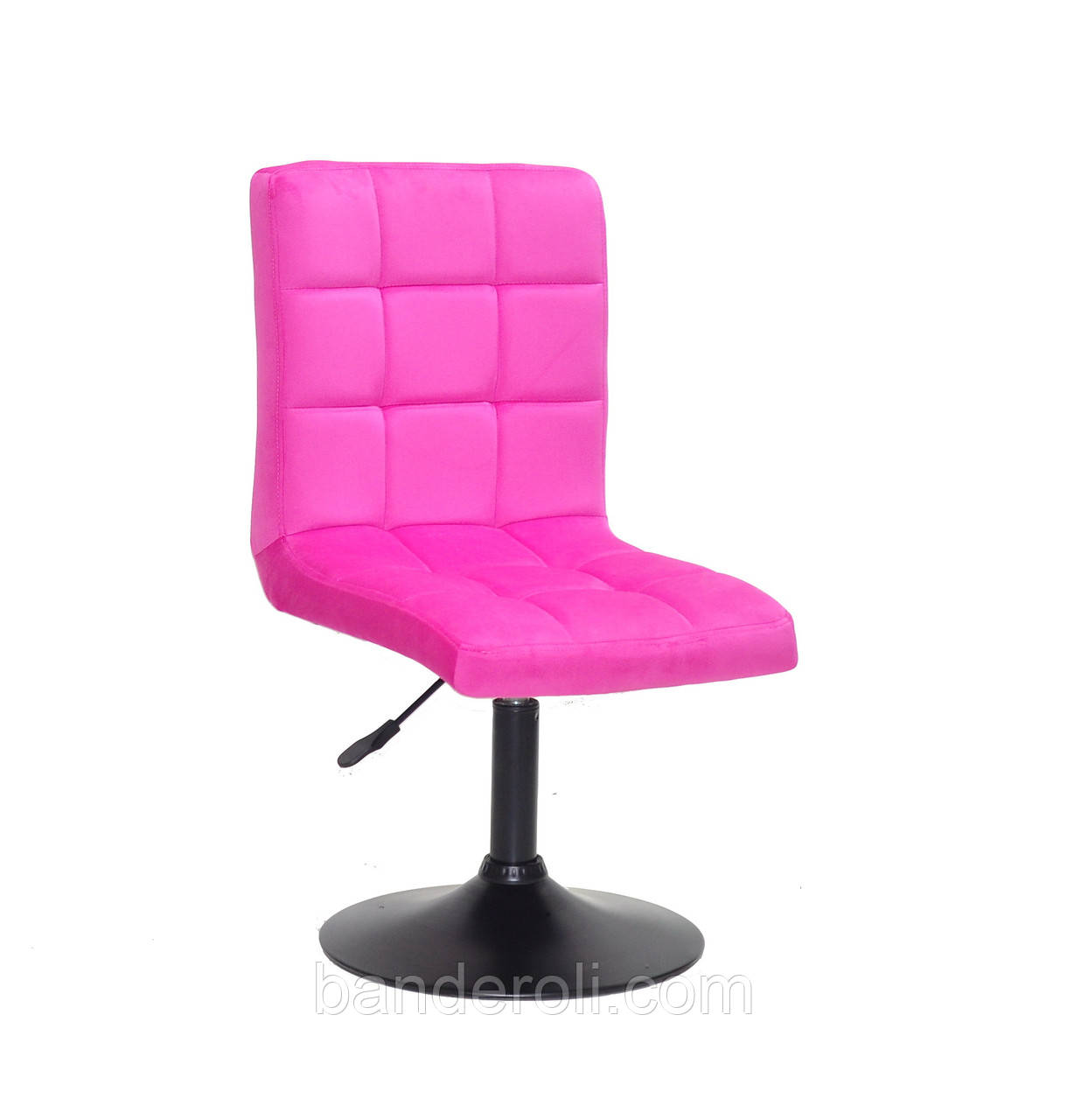 Стілець Augusto BK-Base малиновий Оксамит В-1023 на чорній круглої базі з регулюванням висоти, фото 1
