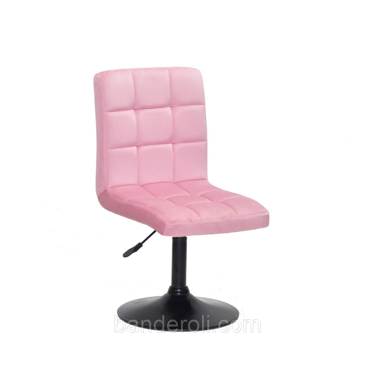 Стілець Augusto BK-Base Оксамит фрез В-1025 на чорній круглої базі з регулюванням висоти, фото 1