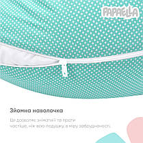 Подушка для вагітних та годування 30х190 см PAPAELLA антиалергенна з блискавкою бавовна дитяча м'ята, фото 6