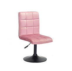 Стілець Augusto BK-Base Оксамит пильна роза-1030 на чорній круглої базі з регулюванням висоти