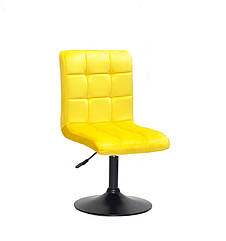 Стілець Augusto BK-Base Оксамит жовтий В-1027 на чорній круглої базі з регулюванням висоти