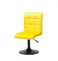 Стілець Augusto BK-Base Оксамит жовтий В-1027 на чорній круглої базі з регулюванням висоти, фото 2