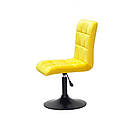 Стілець Augusto BK-Base Оксамит жовтий В-1027 на чорній круглої базі з регулюванням висоти, фото 4