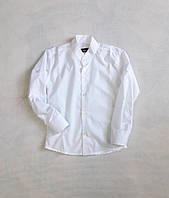 Рубашка белая на длинный рукав воротник стойка для мальчика 4-5-6-7-8-9-10-11 лет