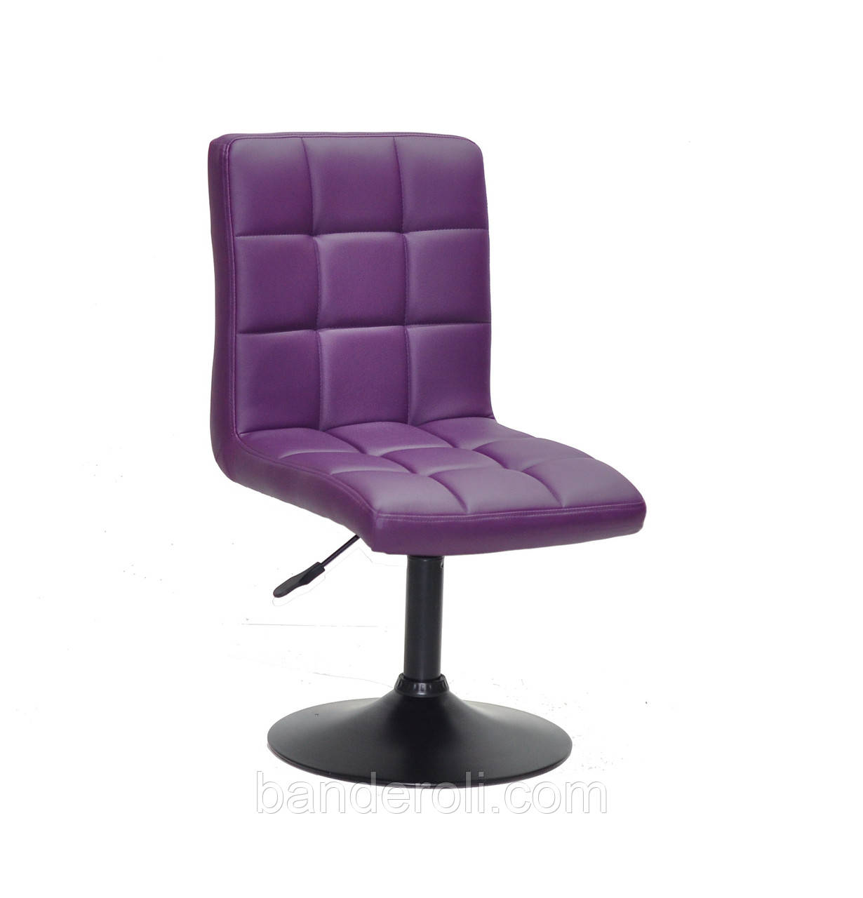 Стілець Augusto BK-Base екокожа фіолетовий 1031 на чорній круглої базі з регулюванням висоти, фото 1