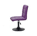 Стілець Augusto BK-Base екокожа фіолетовий 1031 на чорній круглої базі з регулюванням висоти, фото 3