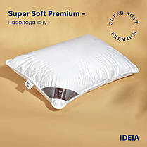 Подушка для сну Super Soft Premium 50х70 см IDEIA штучний пух антиалергенна м'яка бавовна перкаль, фото 3