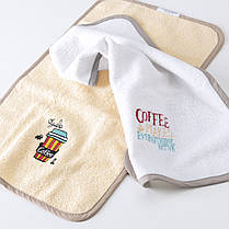 Набір махрових серветок Coffe з вишивкою TM IDEIA 30х50 см 2 шт., фото 5