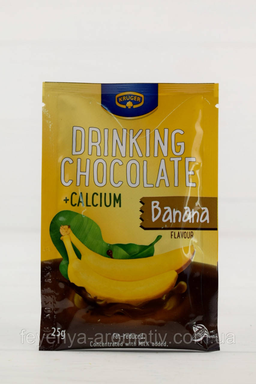 Горячий шоколад со вкусом банана Kruger Driking Chocolate o smaku bananowym 25гр (Германия)