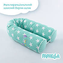 Бортик валик захисний мультифункціональний PAPAELLA 60х15 см 120х15 см дитяче ліжечко м'ята, фото 3