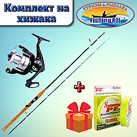 Комплект ультралайт на хижака Fishing ROI , спінінг карбоновий Advantage 2-8g 2.40 m, котушка Veris 3000