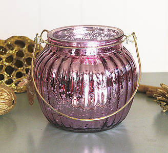 Свічник лаковане скло h11см світло-рожевий Гранд Презент 1015549-1СВ