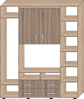 Шкаф ТВ-2 с 2-мя раздвижными моно-дверями 450*2400 Алекса Мебель
