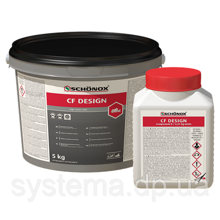 SCHONOX CF DESIGN — епоксидне прання, фуга, для швів у плитці, білий, 5 кг, фото 1