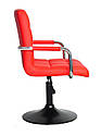 Крісло Augusto ARM BK-Base екокожа червоний , на чорній опорі-блін, з регулюванням висоти, фото 2