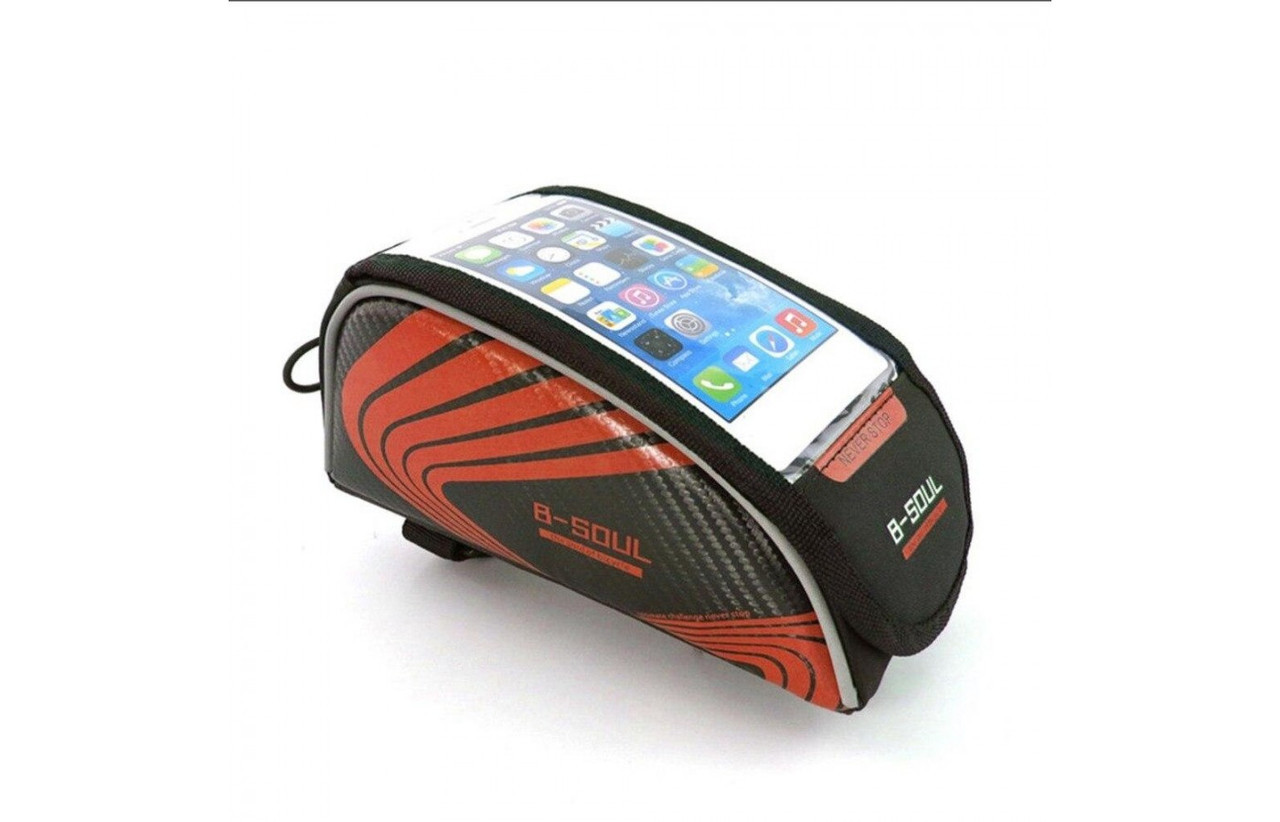 Сумка на раму B-Soul для смартфонів Чорно-червоний, фото 1