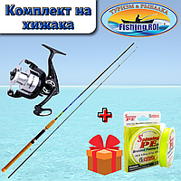 Комплект ультралайт на хижака Fishing ROI , спінінг карбоновий Spinfisher 2-8g 2.40 m, котушка Veris 2000