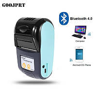 Портативный Bluetooth термопринтер для смартфона Goojprt PT-120, POS-принтер чеков Голубой