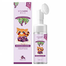 Пінка-мус з щіточкою для вмивання Sersanlove Grape Amino Acid Cleanser Mousse з екстрактом винограду, 150мл