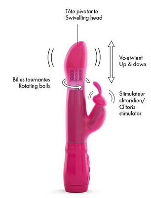 Вібратор Dorcel Furious Rabbit з зворотно-поступальними рухами головки | Knopka, фото 2