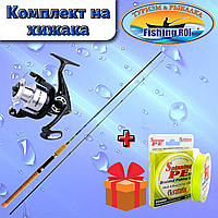 Комплект на хищника Fishing ROI , спиннинг карбоновый Spinfisher 15-45 длина 2.40m, катушка Veris 3000