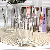 Набір високих гранених склянок Касабланка Марокко 325 мл 6 шт, фото 5