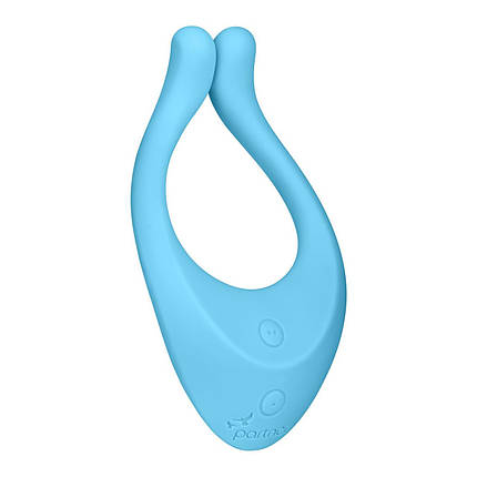 Вібратор для пар Partner Multifun 1 Light Blue, 3 незалежних мотора, багатофункціональний | Knopka, фото 2