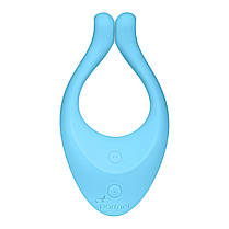 Вібратор для пар Partner Multifun 1 Light Blue, 3 незалежних мотора, багатофункціональний | Knopka, фото 2