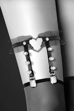 Гартер Bijoux Pour Toi - WITH HEART AND SPIKES Black | Knopka, фото 3
