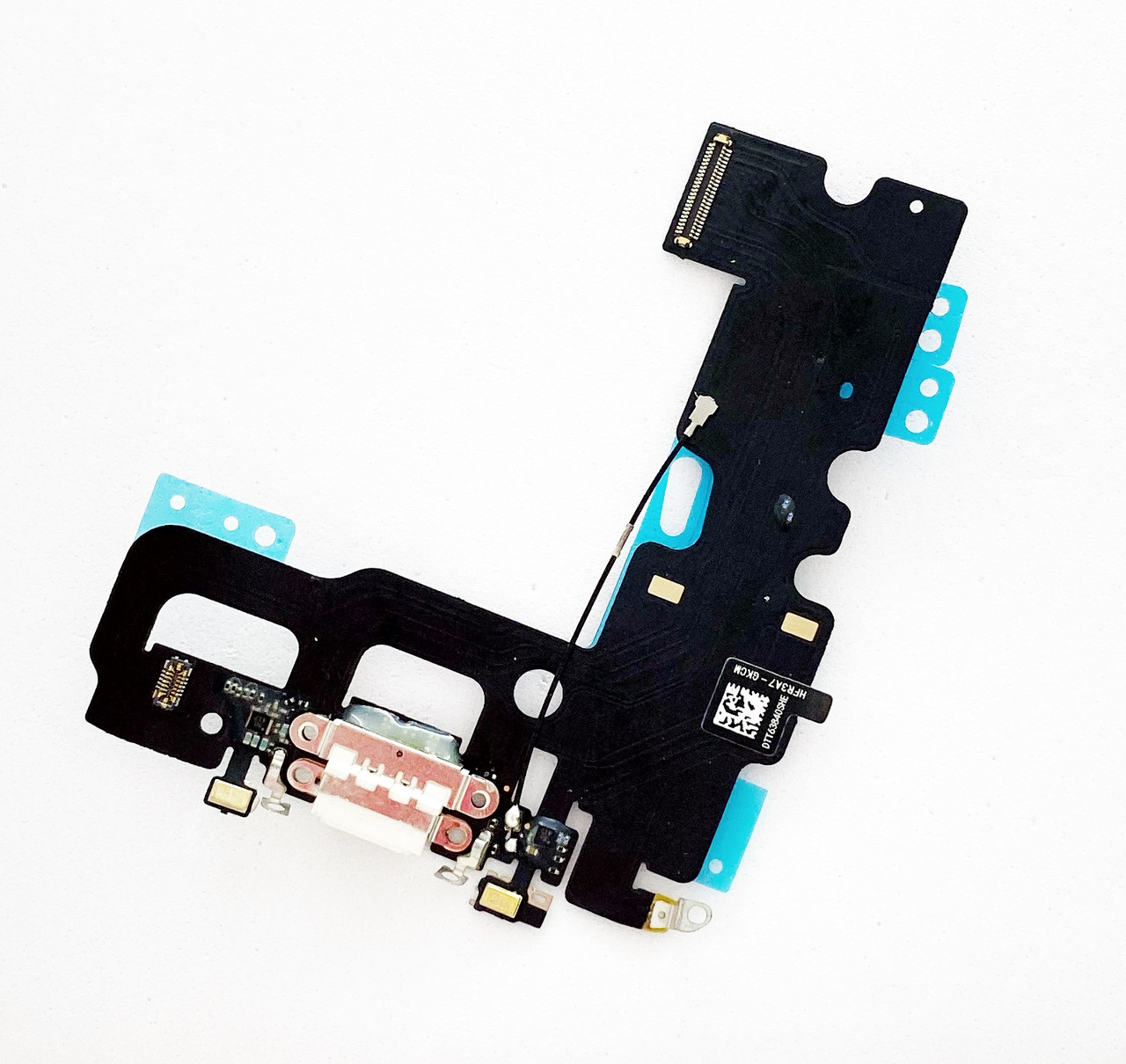 Шлейф для iPhone 7, з роз'ємом зарядки, з коннектором навушників з мікрофоном, білий, оригінал, фото 1