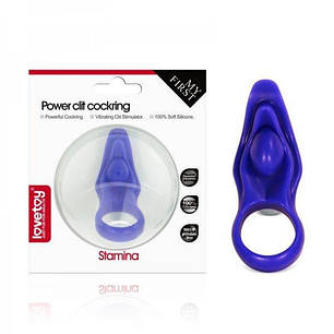 Насадка з вібрацією Power Stamina Clit Cockring синя | Knopka, фото 2