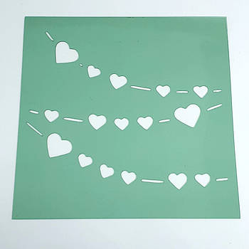 Трафарет Гірлянда із сердець 9.5х9.5 см