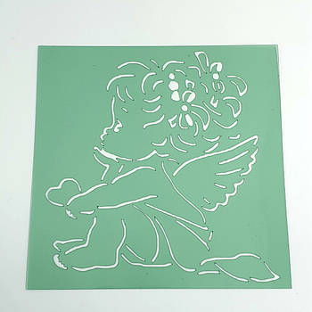 Трафарет Ангелочок із серцем 9.5х9.5 см