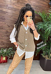 Жилетка жіноча безрукавка на гудзиках в'язана (р. 42-46) 901486