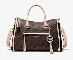 Сумка Michael Kors Carine Small Logo Satchel Brn/Sftpink (30T0GCCS1B)