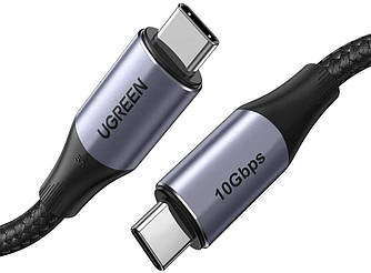 Кабель зарядний Ugreen USB Type-C to Type-C USB C 3.1 Gen 2 10Gbps 4K з нейлоновим обплетенням 1 м (US355)