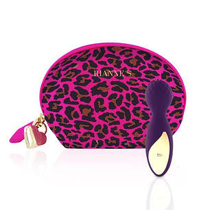 Міні вібромасажер Rianne S: Lovely Leopard Purple, 10 режимів роботи, косметичка-чохол | Knopka, фото 2