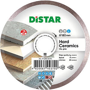 Круг алмазний Distar 1A1R Hard Ceramics 180 мм суцільний відрізний диск по керамограніту та керамічній плитці