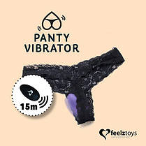 Вібратор в трусики FeelzToys Panty Vibrator Purple з пультом ДУ, 6 режимів роботи, сумочка-чохол | Knopka, фото 3