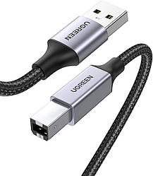 Кабель Ugreen USB 2.0 to USB type B USB Printer Cable для принтерів, сканерів, БФП 2 м Black (US369)