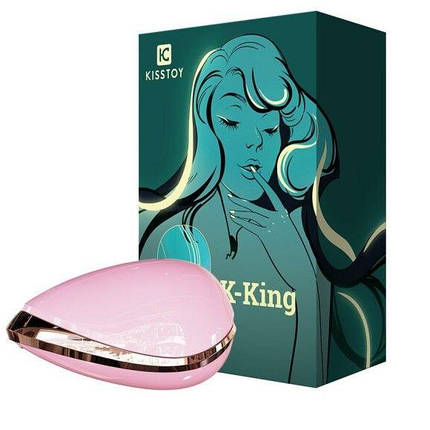 Вакуумний стимулятор з виброязычком KisToy K-King Pink | Knopka, фото 1