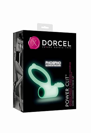 Ерекційне кільце Dorcel Power Clit White PHOSPHO з вібрацією | Knopka, фото 2
