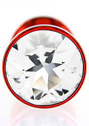 Анальна пробка Diogol ANNI round red 30мм, з кристалом Swarovsky   | Knopka