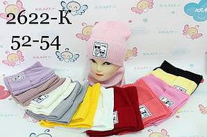 Набір дитячий шапка + хомут в'язка для дівчаток 52-54 р.р. "Karl" Оптом 2622-K